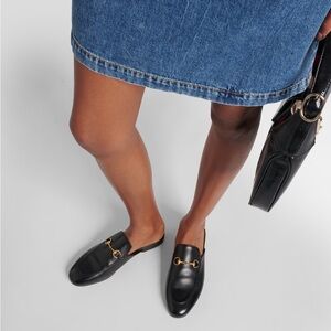 Gucci Princetown leather slippers in black